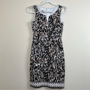 London‎ Style Dress Animal Print Brown Sleeveless Business Zip Back women's 6
